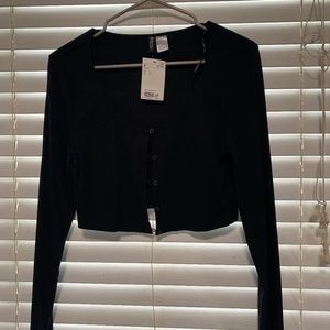Crop top long sleeve cardigan